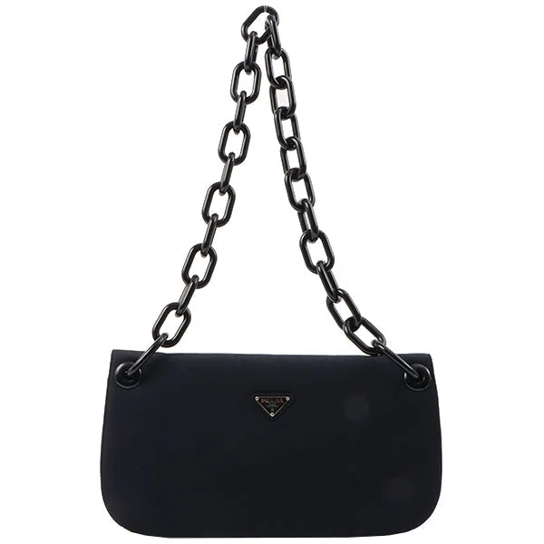 Prada Embroidered Leather Satchel in Brown for Weekend GetawaysPrada Logo Plate Chain Shoulder Bag Navy