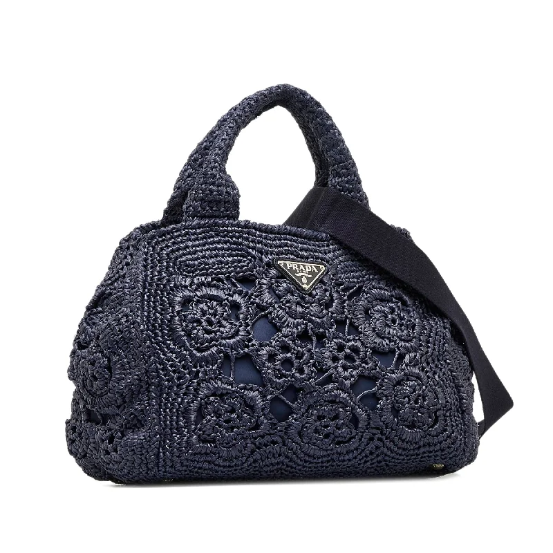 Prada Suede Hobo Bag in Navy with Tassel DetailsPrada Raffia Satchel