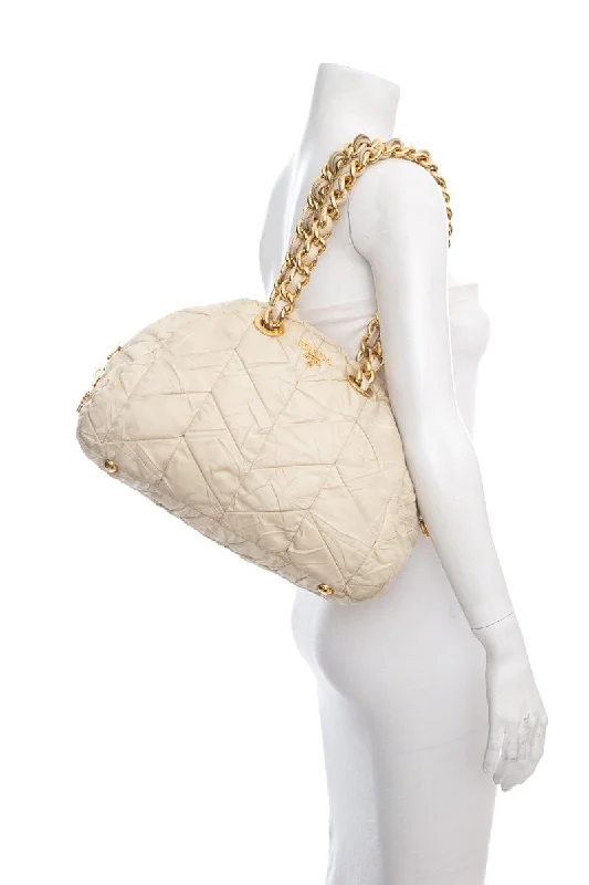 Prada Re - edition Nylon Mini Backpack in Electric BluePrada Cream Quilted Puff Nylon Handbag