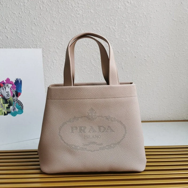 Prada Monochrome Leather Tote in White 32cmWhimsy Finds - Prada Bags - 327