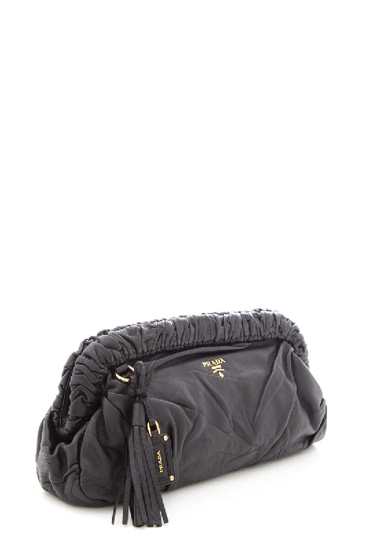 Prada Studded Nylon Backpack in Black for Urban ExplorersPrada Black Lambskin Clutch