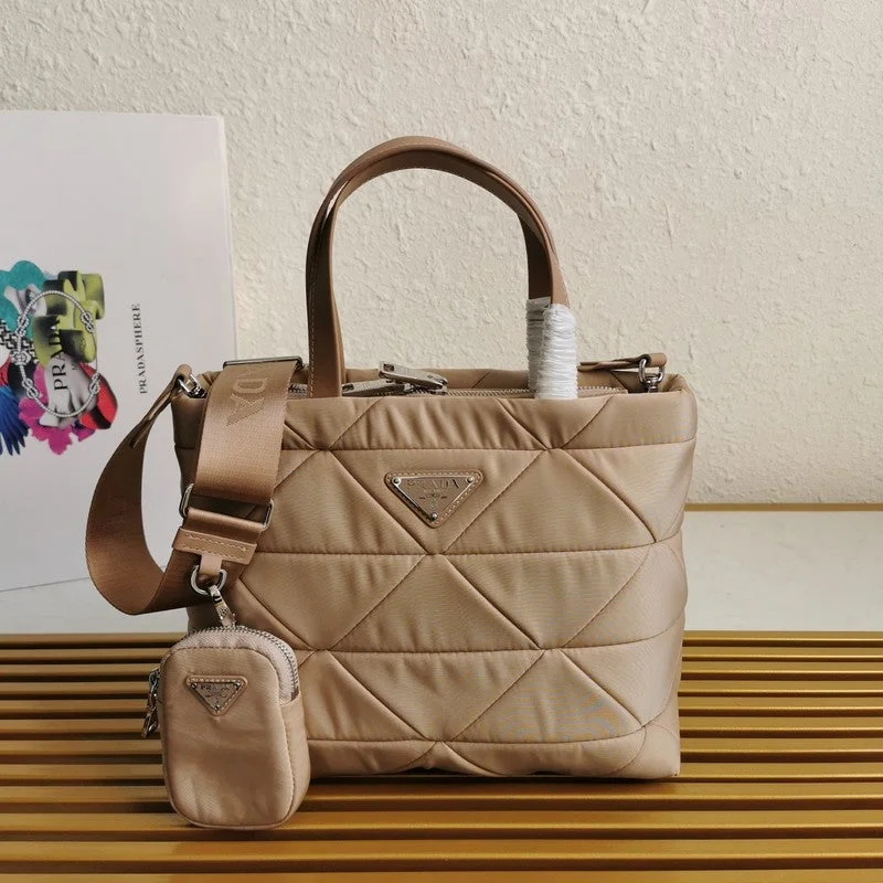 Prada Logo - Embossed Leather Satchel in Khaki 26cmWhimsy Finds - Prada Bags - 010