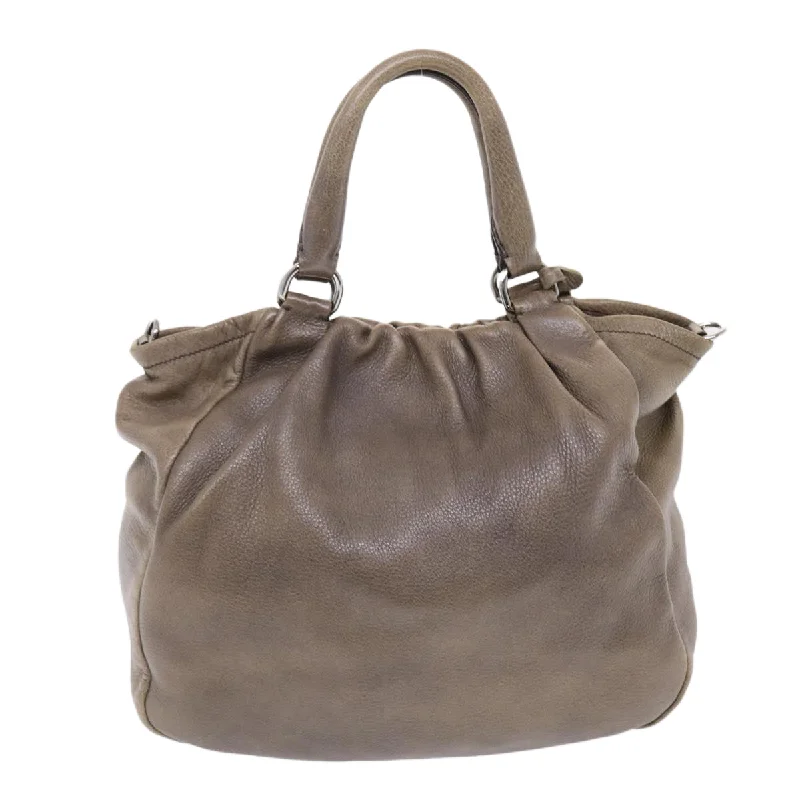 Prada Woven Leather Bag in Tan for Beach VacationsPrada Hand Bag Leather 2way Brown  bs7151