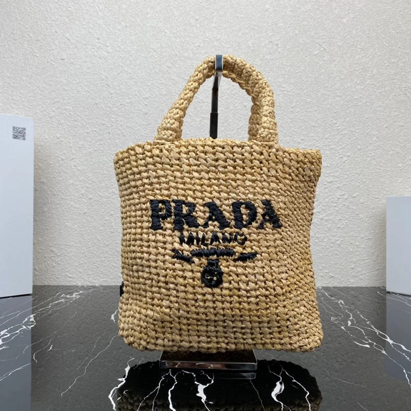 Prada Logo - Embossed Leather Satchel in Khaki 26cmWhimsy Finds - Prada Bags - 145