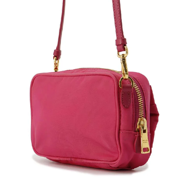 Prada Velvet Shoulder Bag in Royal Purple for EveningPRADA Ribbon Shoulder Pouch Pink 1N1727 Nylon