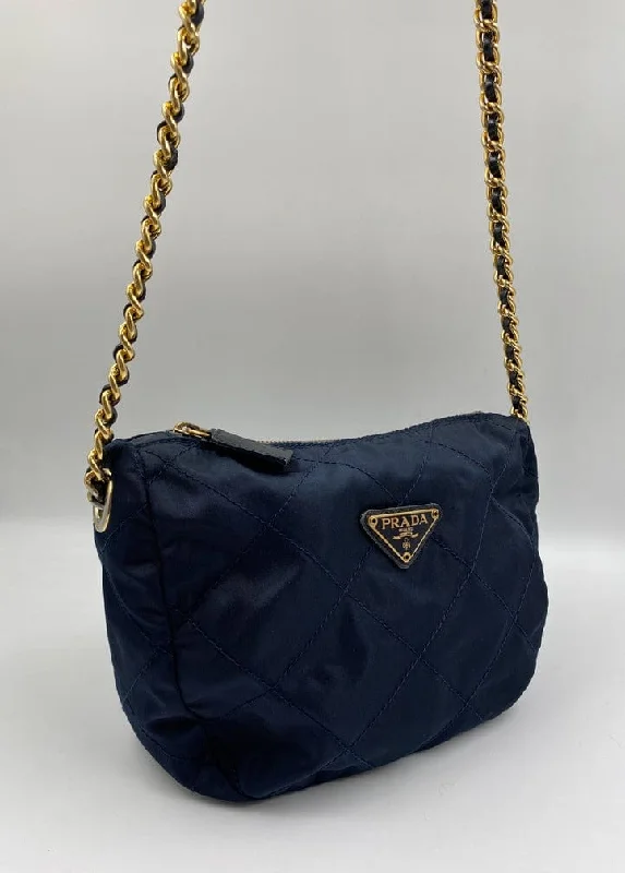 Prada Logo - Printed Canvas Crossbody in Khaki for TravelersPrada Nylon Navy Crossbody Bag