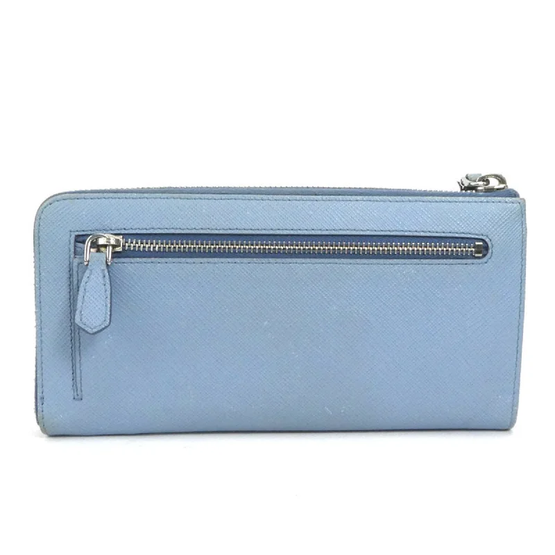 Prada Metallic Patent Leather Bag in Silver for Red - Carpet LooksPrada L-shaped zipper long wallet logo ribbon leather light blue silver ladies