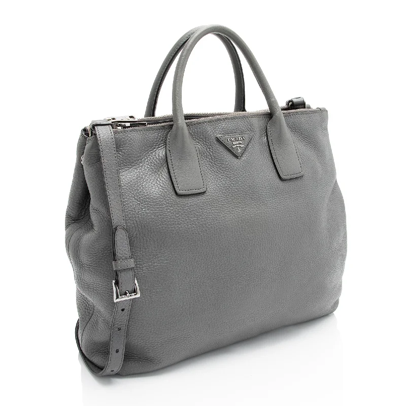 Prada Nylon Duffle Bag in Grey for Gym UsePrada Vitello Daino Shopping Tote VEDEUE