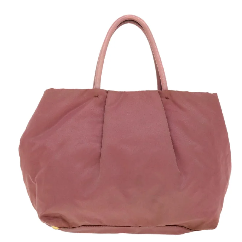 Prada Calfskin Tote with Contrast Stitching in BurgundyPrada Hand Bag Nylon Pink  40963