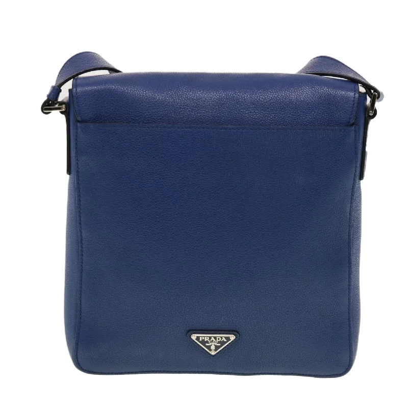 Prada Triangle - Embellished Leather Crossbody Bag in Tan 18cmPrada Shoulder Bag Leather Blue  43758