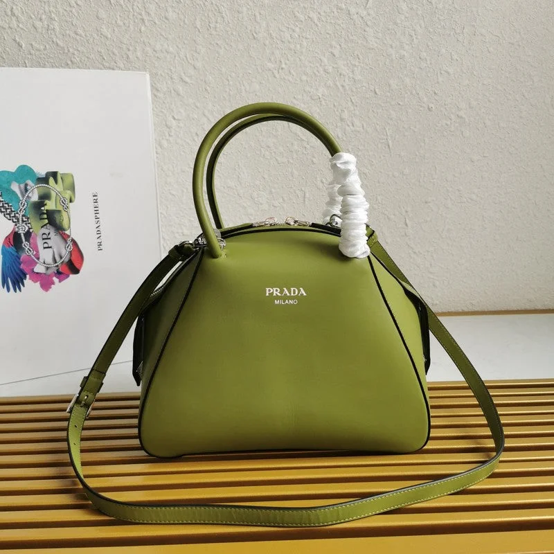 Prada Croc - Embossed Leather Satchel in Emerald GreenWhimsy Finds - Prada Bags - 258