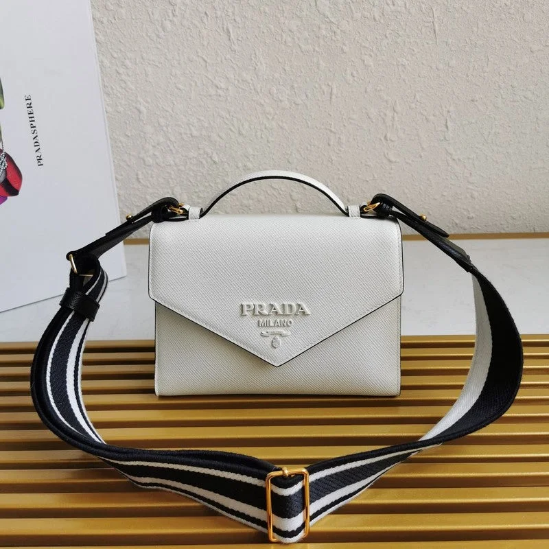 Prada Laser - Cut Canvas Bag in White with Floral DesignWhimsy Finds - Prada Bags - 055