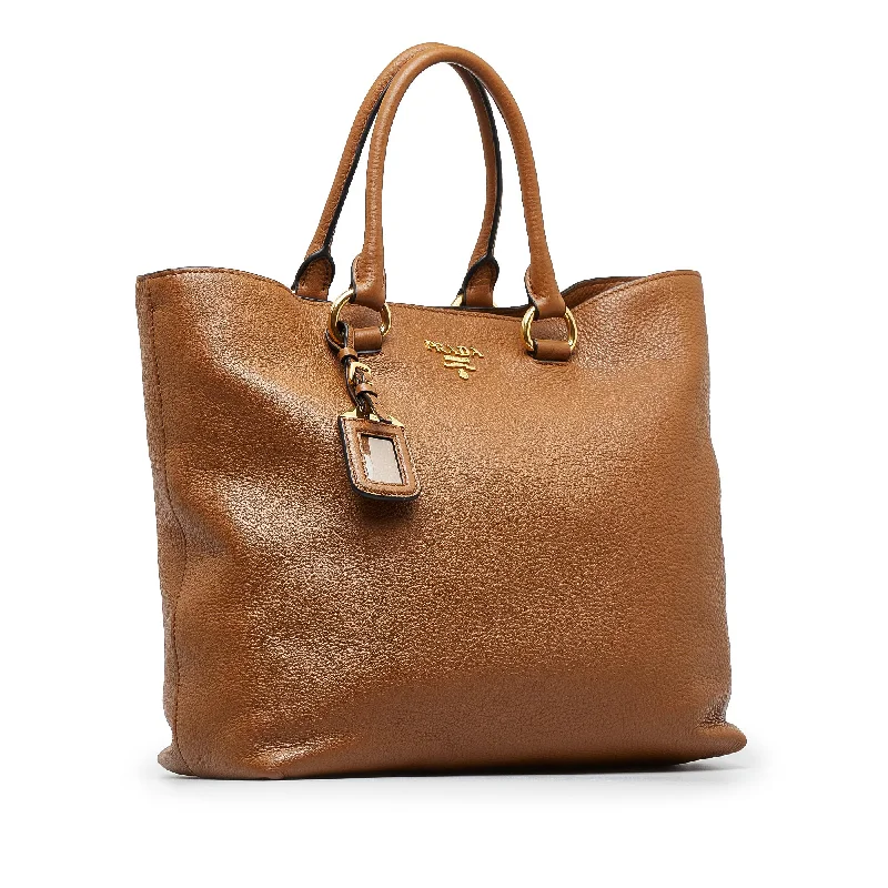 Prada Metallic Leather Handbag in Copper for TrendsettersPrada Vitello Daino Satchel eQQi2p