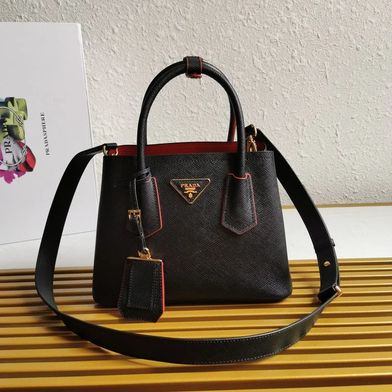 Prada Saffiano Leather Satchel in Grey with Contrast StitchingWhimsy Finds - Prada Bags - 450